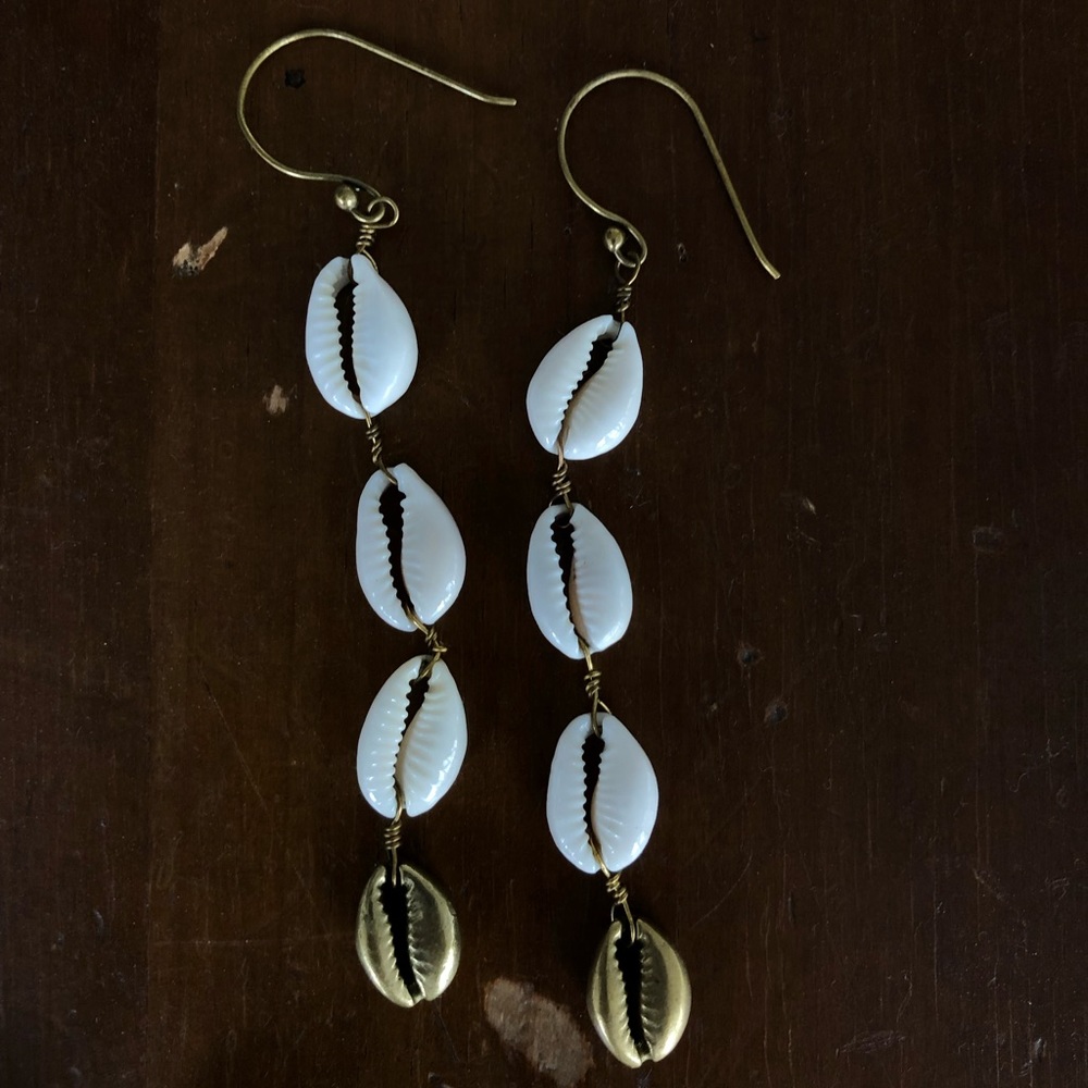 Anthropologie Shell Drop Earrings